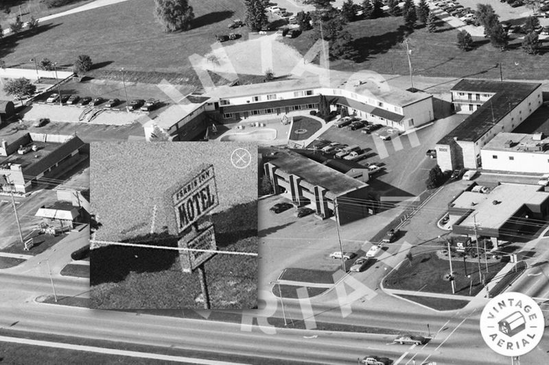 Ferris Inn - 1987 Birds Eye With Sign Enlarged